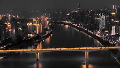 航拍重庆城市夜景灯光黑金风素材视频的预览图